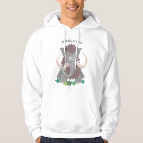 Funny woolly mammoth cartoon illustration hoodie