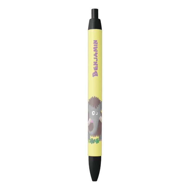Funny woolly mammoth cartoon illustration pen (Front Vertical)