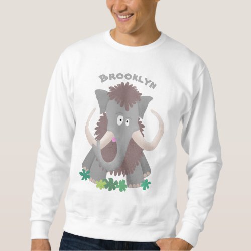 Funny woolly mammoth cartoon illustration sweatshirt