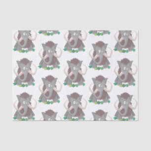 Funny woolly mammoth cartoon illustration tissue paper