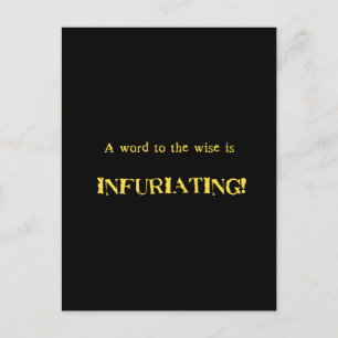 Funny 'Word to the Wise' Humor Holiday Postcard
