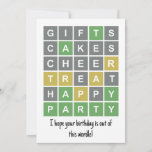 Funny Wordle Birthday Card for Friends<br><div class="desc">Celebrate your friend's special day with a touch of Wordle-inspired humor! Our "Funny Wordle Birthday Card for Friends" is the perfect way to send warm birthday wishes with a playful twist. This card is filled with fun and laughter, making it a delightful and unique way to show your appreciation for...</div>