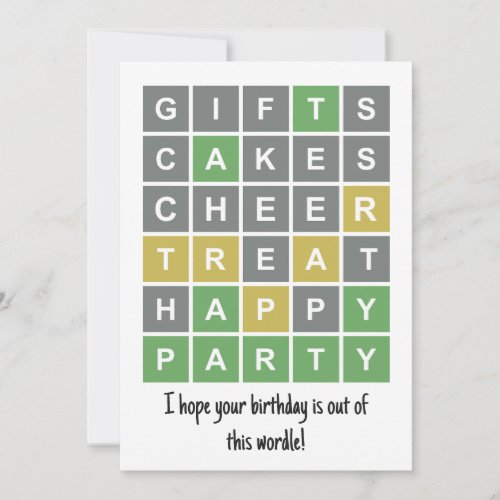 Funny Wordle Birthday Card for Friends