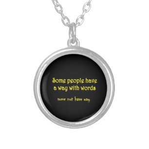 Funny Wordplay: A Tale of Two Sentences Silver Plated Necklace