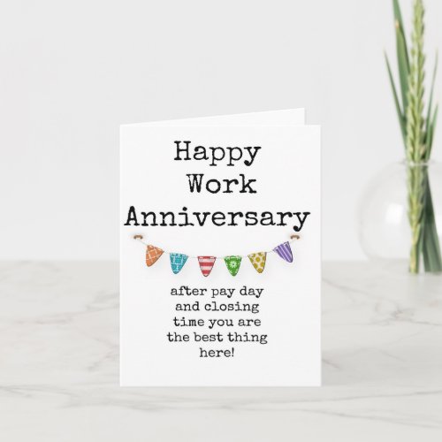 Funny Work Anniversary Card for Coworker or Boss