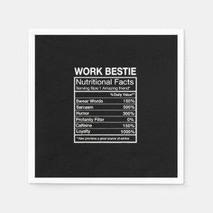 Funny Work Bestie Definition, Hilarious Coworker Napkins