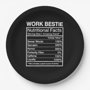 Funny Work Bestie Definition, Hilarious Coworker Paper Plates