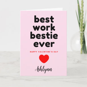 Funny Work Bestie Valentines Card