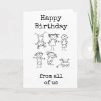 Funny Work Birthday Card, From All of Us