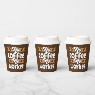 funny work coffee bar word art paper cups