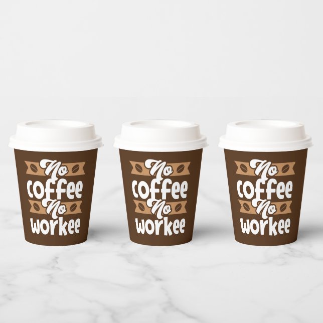 funny work coffee bar word art  paper cups (Multi)