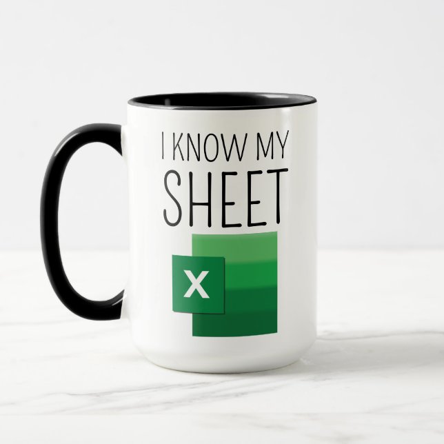 Funny Work Colleague Spreadsheet Gift Coffee Mug,  Mug (Left)