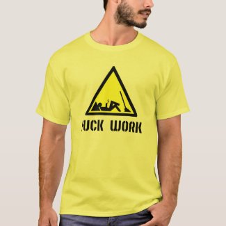 Funny work dislike road sign, cartoon symbol tee