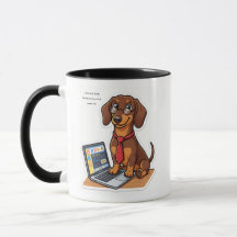 Funny Work Hard Dachshund Custom Mug