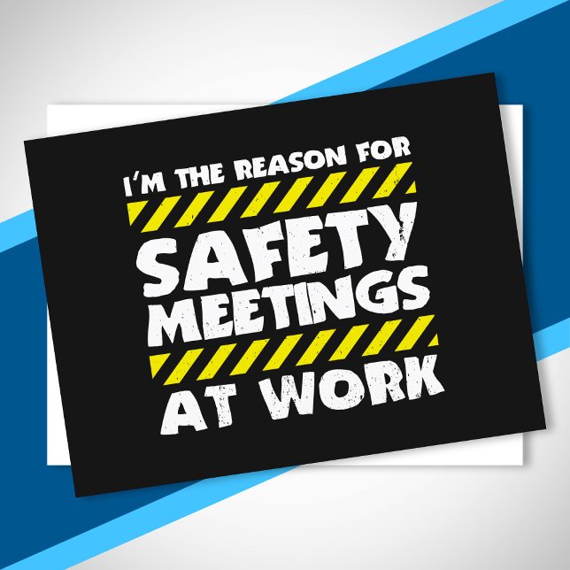 Funny Work Meme - Safety Meetings Funny Co-Worker Postcard (Creator Uploaded)