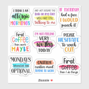 Funny Work Quotes Sticker