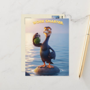 Funny Work Smarter Motivational Postcard