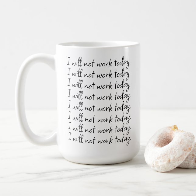 Funny Workaholic Reminder to Take A Day Off Coffee Mug (With Donut)