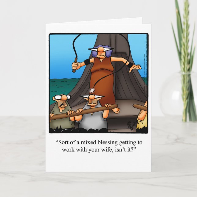 Funny "Working Couple" Humor Greeting Card (Front)