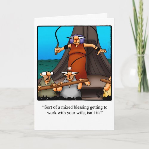 Funny Working Couple Humor Greeting Card