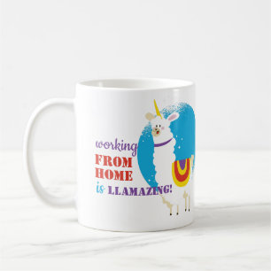 Funny Working From Home Is Llamazing Llama Drama Coffee Mug