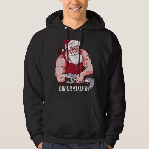 Funny workout Christmas fitness bodybuilding dumbb Hoodie