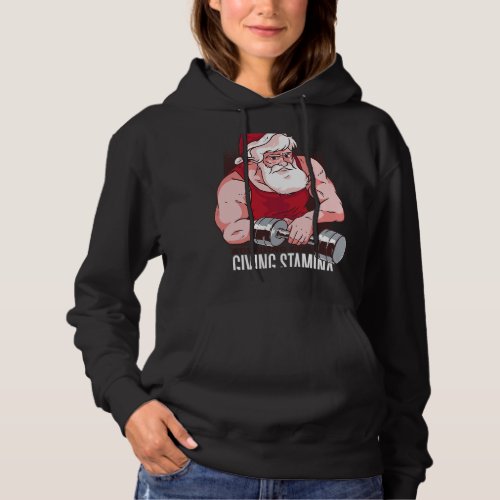 Funny workout Christmas fitness bodybuilding dumbb Hoodie