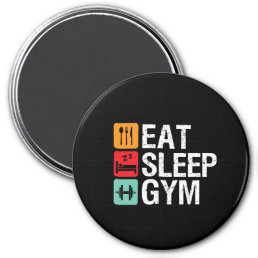 Funny Workout Fitness Exercise Eat Sleep Gym Magnet