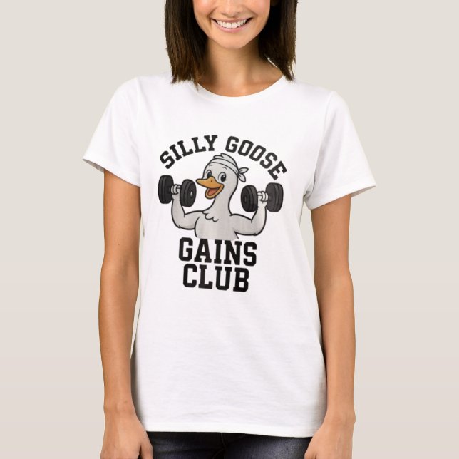Funny Workout Goose, Gym Animal Tee (Front)