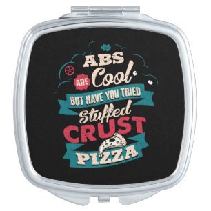 Funny Workout Humor, Abs vs Pizza, Bulking Novelty Compact Mirror