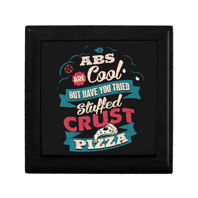 Funny Workout Humor, Abs vs Pizza, Bulking Novelty Gift Box (Front)