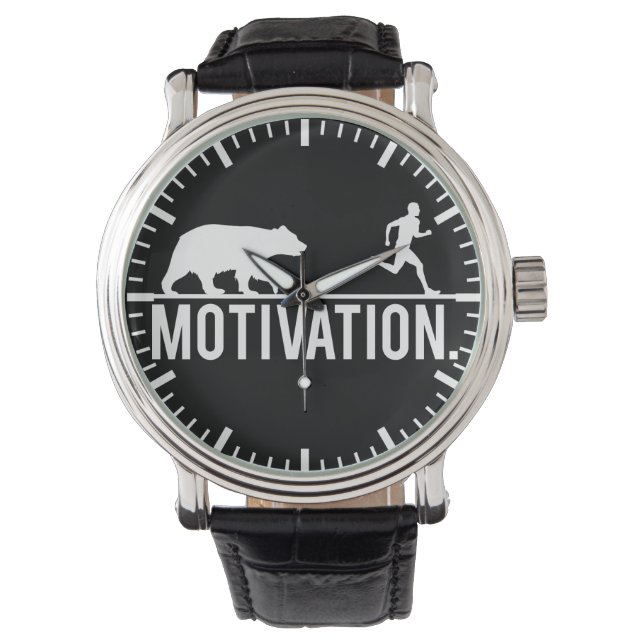Funny Workout Motivation - Bear Chasing Jogger Watch (Front)