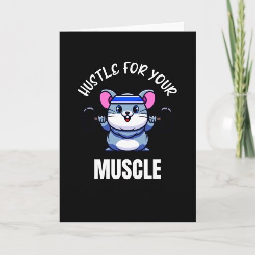 Funny Workout Mouse Weight Training Bodybuilder Card