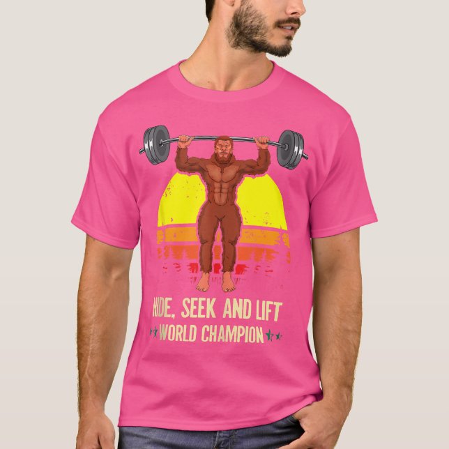 Funny Workout Weight Lifting Lifter Bigfoot Weight T-Shirt (Front)