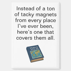Funny World Atlas Travel Refrigerator Magnet