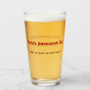 Funny World's Awesomest Dad Father's Day Glass