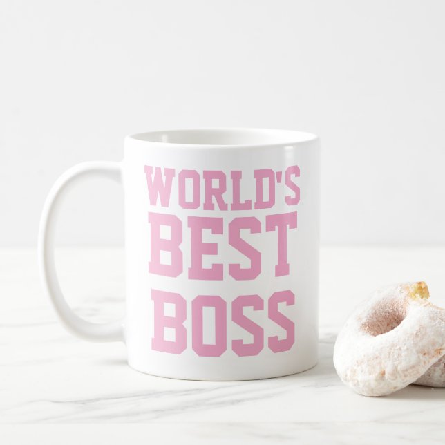 Funny worlds best boss coffee mug (With Donut)