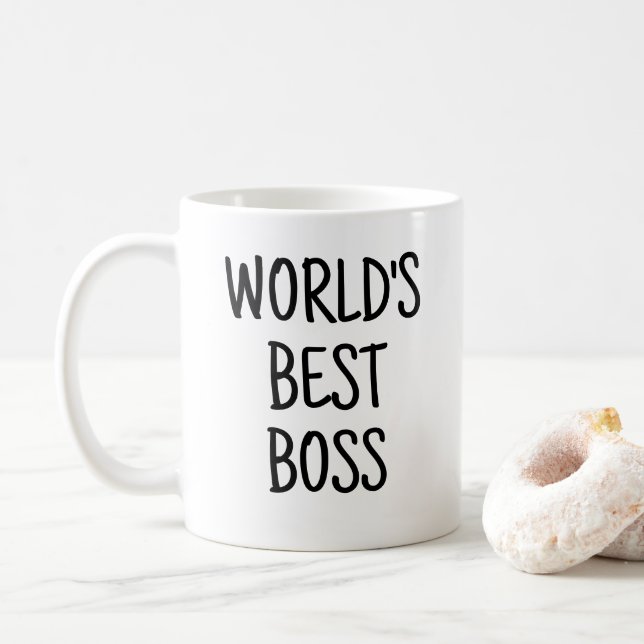 Funny worlds best boss coffee mug (With Donut)