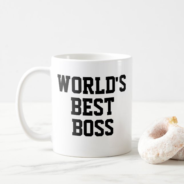 Funny worlds best boss coffee mug (With Donut)