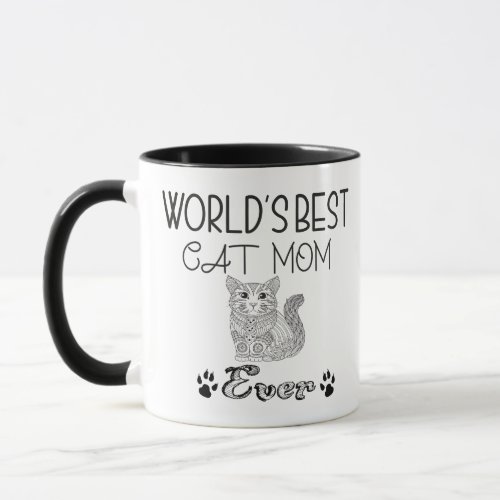 funny worlds best cat mom ever love quotes gifts  mug