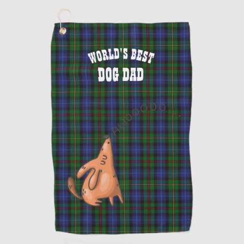 Funny Worlds Best Dog Dad Golf Golfer Customizable Golf Towel