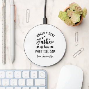 funny world's best father in law fathers day gift wireless charger