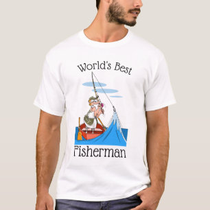Funny World's Best Fisherman Cartoon T-Shirt