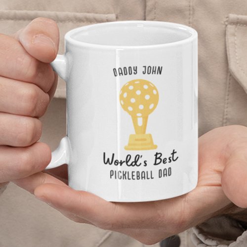 Funny Worlds Best Pickleball Dad Gift Custom Coffee Mug