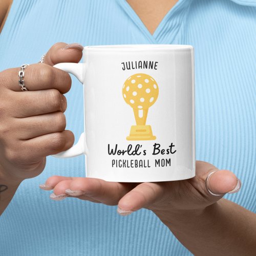 Funny Worlds Best Pickleball Mom Gift Custom Coffee Mug