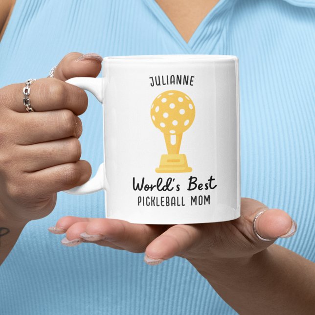 Funny World's Best Pickleball Mom Gift, Custom Coffee Mug (Creator Uploaded)