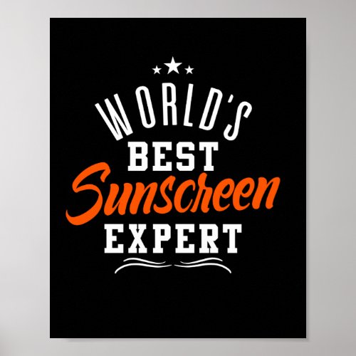 Funny Worlds Best Sunscreen Expert Redhead Cat Poster