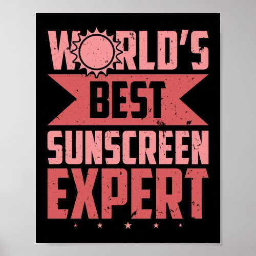 Funny Worlds Best Sunscreen Expert Redhead Cat Poster