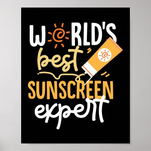 Funny Worlds Best Sunscreen Expert Redhead Cat Poster