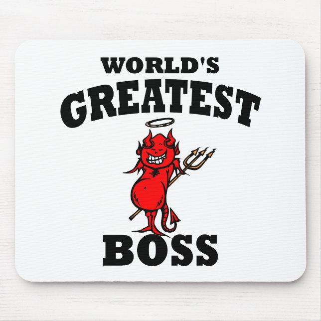 Funny World's Greatest Bos Mouse Pad (Front)